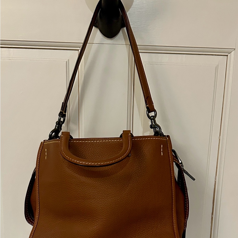 Coach Rogue 1961 Brown Leather Satchel with Top Handles